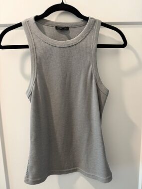 Dynamite Light Grey Waffle Knit Tank